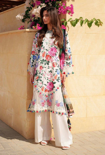 Nishat linen - embroidered lawn 3 piece suit