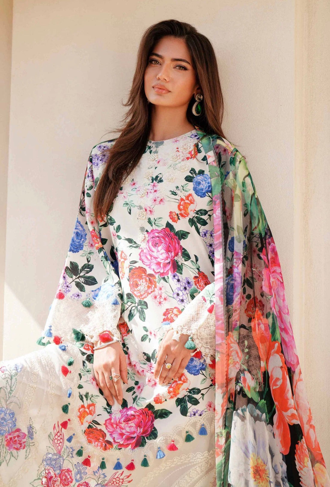 Nishat linen - embroidered lawn 3 piece suit