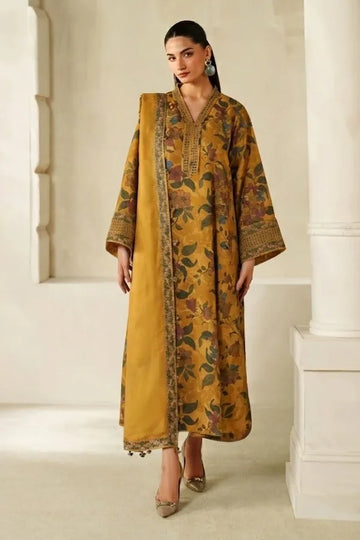Baroque - Mustard Luxury - Printed Lawn Suit