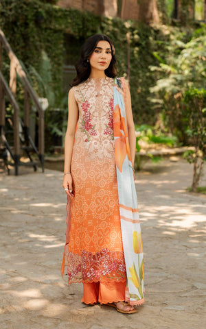 Peach Sorbet | lawn suits 3pcs Embroidered Unstitched