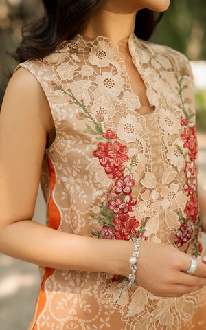 Peach Sorbet | lawn suits 3pcs Embroidered Unstitched