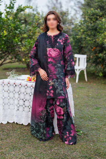 Iznik - Lawn Embroidered & Printed 3 Piece Dress