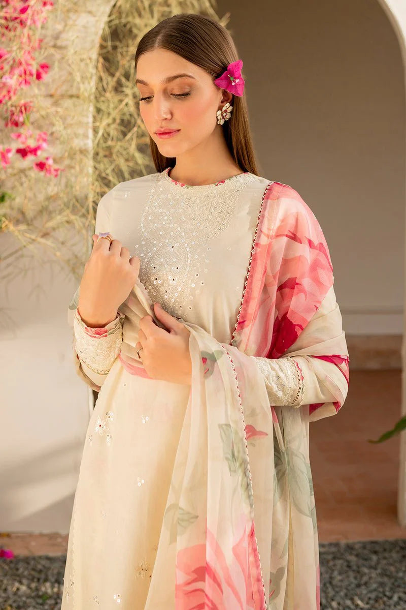 Jazmín . Lawn  lawn luxury Printed 3piece Artical D 19