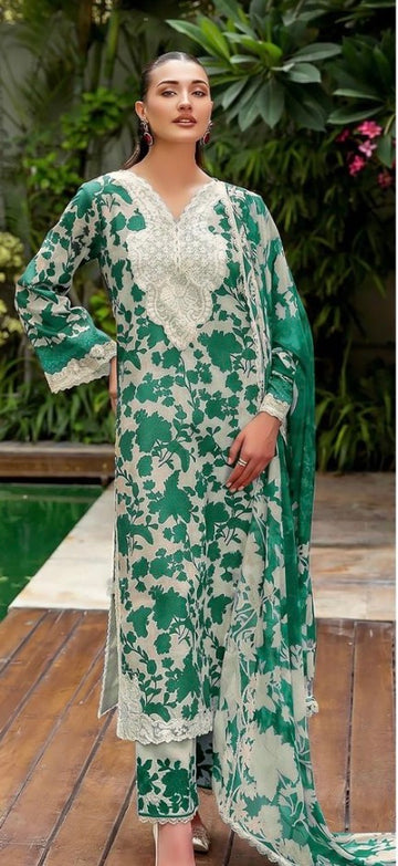 Lawn embroidered 3 piece suit