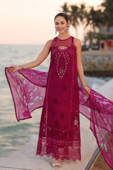 NOOR By Saadia Asad Lawn Embroidery  3 piece Article D 31