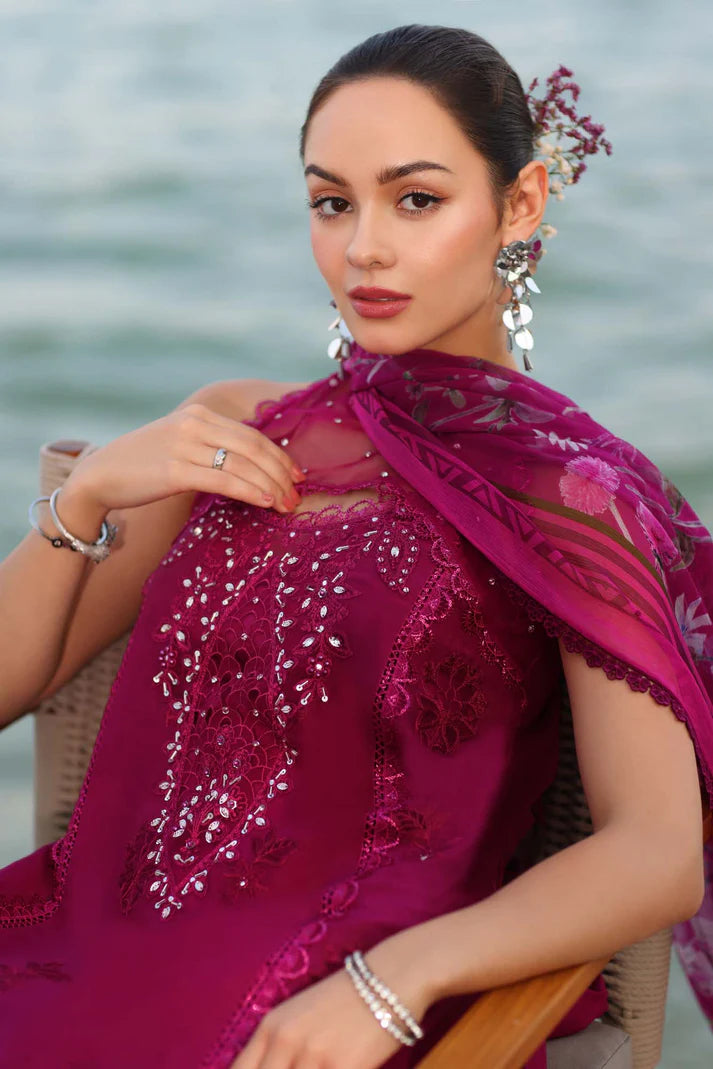 NOOR By Saadia Asad Lawn Embroidery  3 piece Article D 31