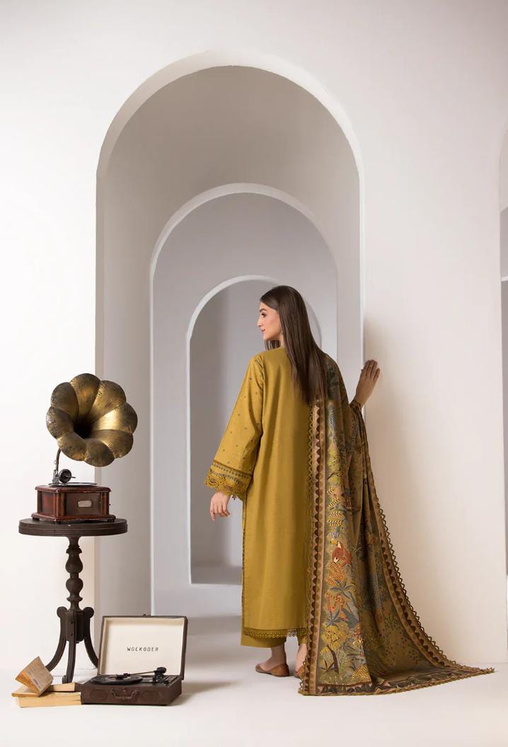 DHANAK EMBROIDERED UNSTITCHED WITH PRINTED SHAWL_ ZB020