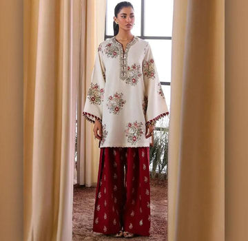 ETHNC Shamos Silk Embroidered Shirt WITH ZARI FANCY Duppta_ZB029