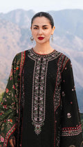  HUSSAIN REHAR Danak-3PC Embroidered with Digital Printed shawl-ZB025