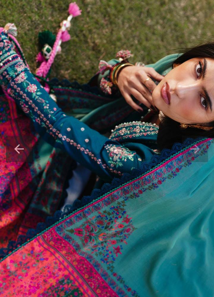 Hussain Rehar Embroidered Dhanak Unstitched 3Pc Suit -ZB026 