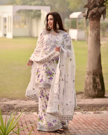 Aneela's  -Lawn- Luxury Embroedery 3 piece Article D 22