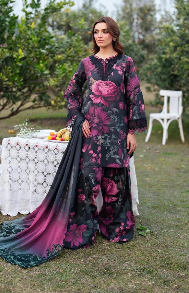 Iznik Digital Printed  Slik + slik Dupatta Article D#90015