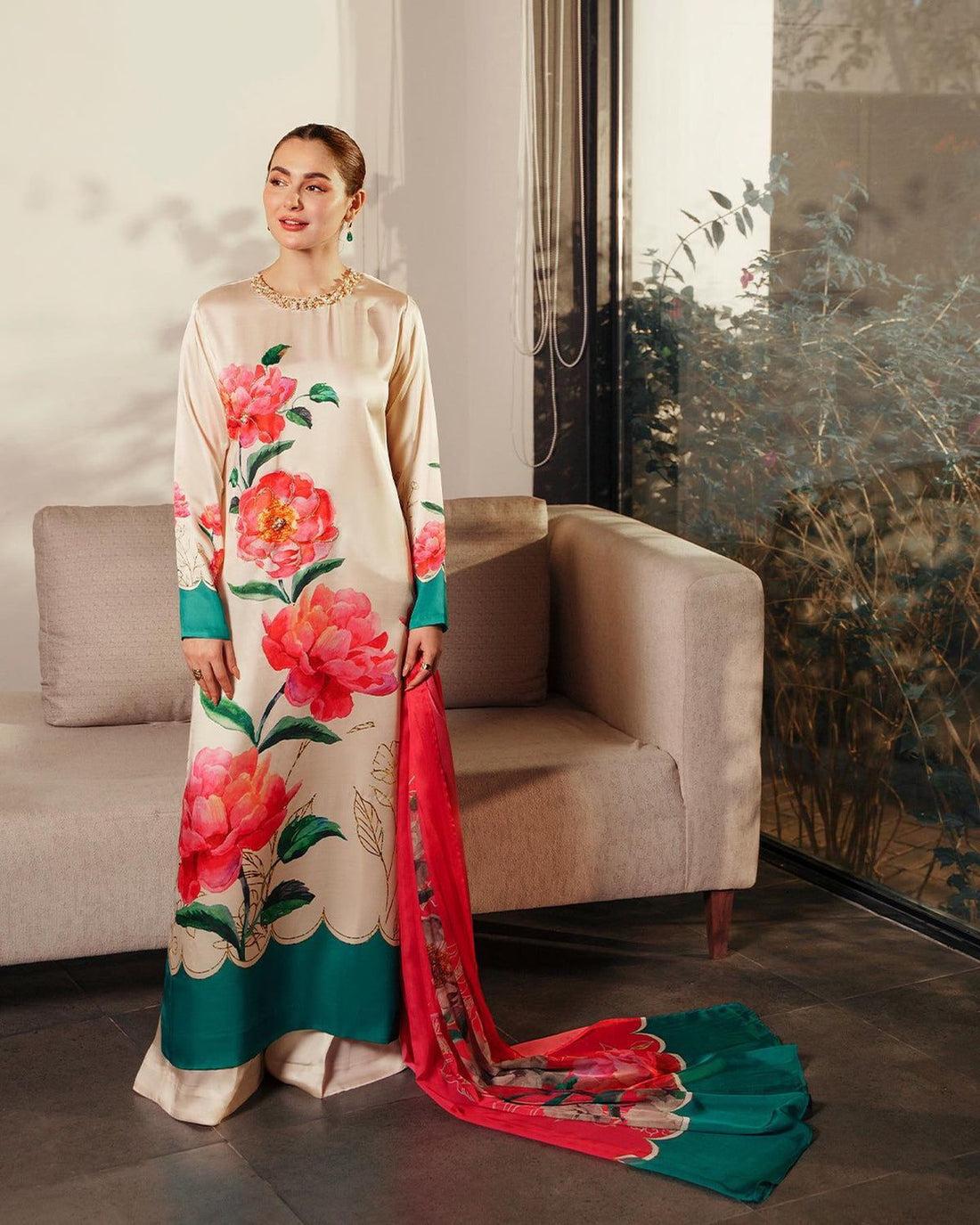 Sale live Lulusar 3 Piece Unstitched Silk Dress #1295