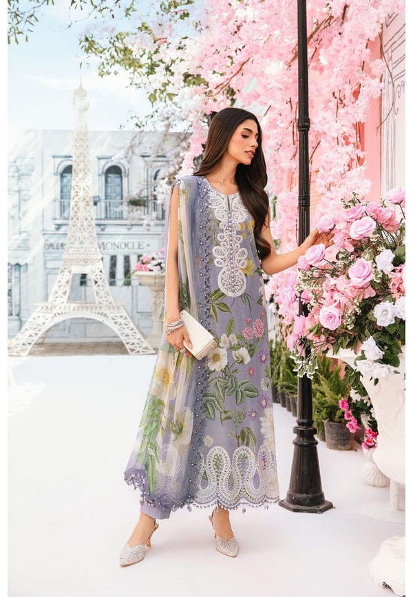 M.PRINTS lawn printed shirt with Embroidered chiffon duppta ZB108