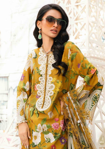M.PRINTS lawn printed shirt with Embroidered chiffon duppta ZB109