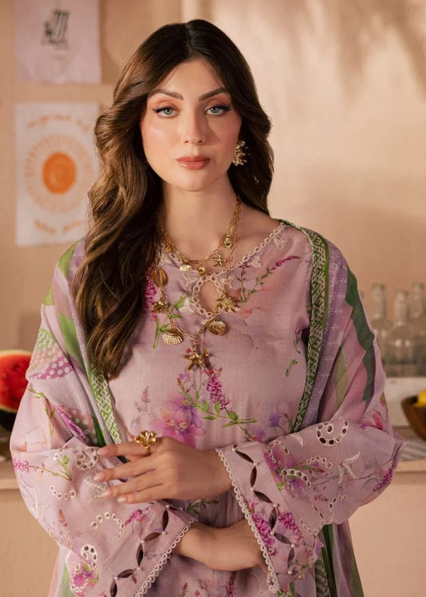 NUREH lawn printed shirt with Embroidered chiffon duppta ZB112