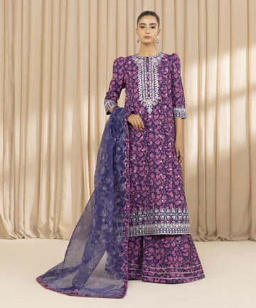 SAPPHIRE  -Lawn- Luxury Embroedery 3 piece Article D36