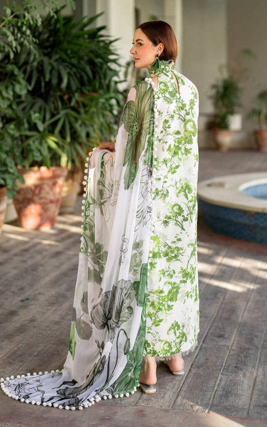 ASIFA NABEEL lawn printed shirt with chiffon Embroidered duppta ZB117