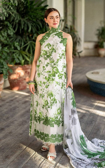 ASIFA NABEEL lawn printed shirt with chiffon Embroidered duppta ZB117