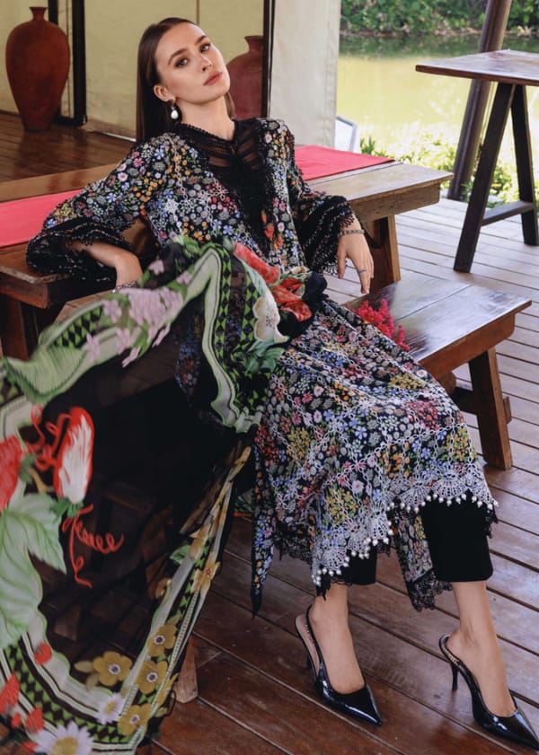 MARIA.B. Lawn  lawn luxury Embroidery 3piece Artical D 43
