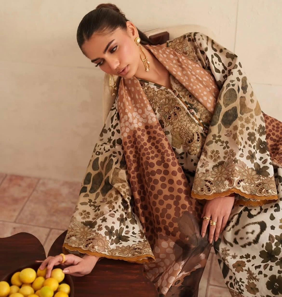 Baroque Embroidered Lawn 3-Piece Suit (UF-4408) – Premium Safari Print Summer Collection