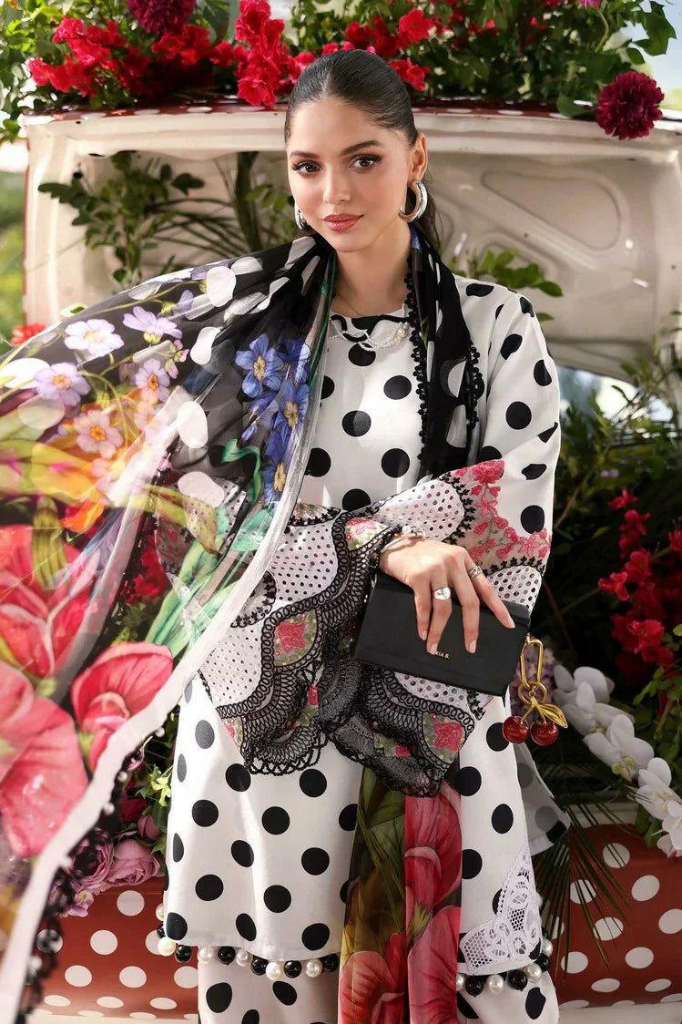 Maria.B. M.Prints 3-Piece Embroidered Lawn Suit (MPT-3008-A) – Polka Dot & Floral