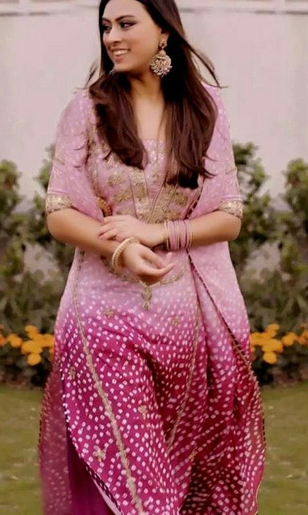 Cross Stitch Embroidered Chunri 3-piece