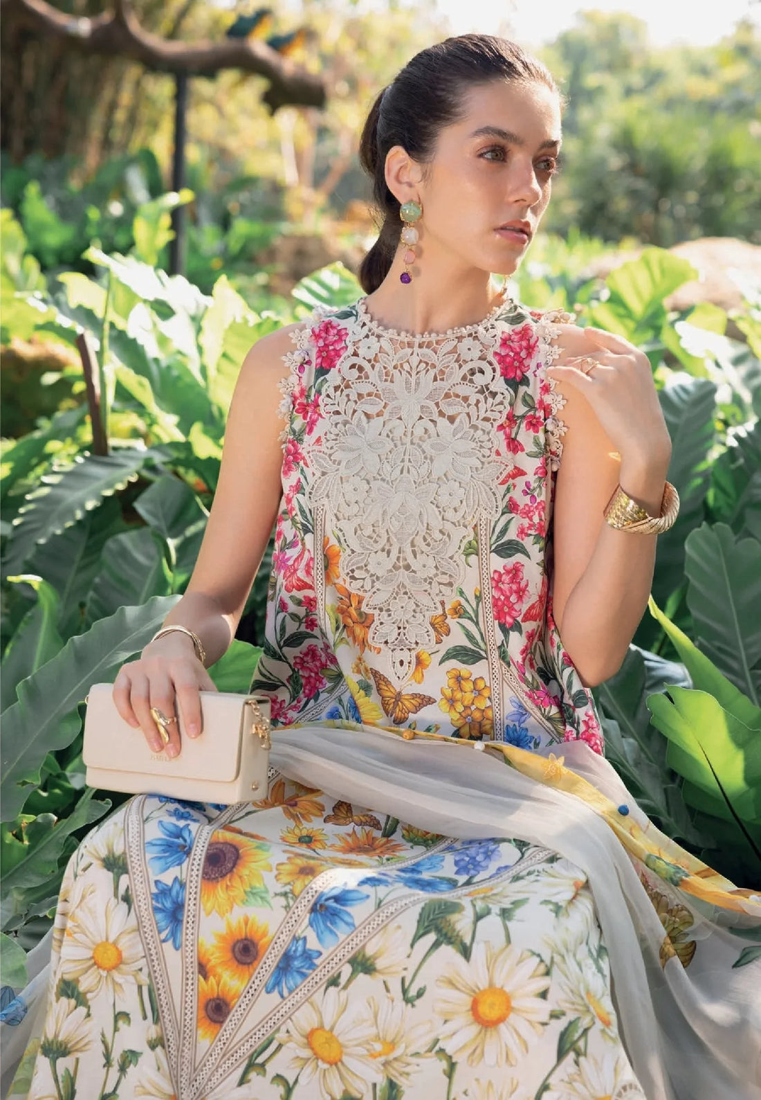 M.PRINTS  lawn luxury Embroidery 3piece Artical D 58