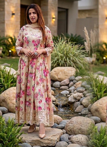 Barooque|Lawn Printed 3piece Suit