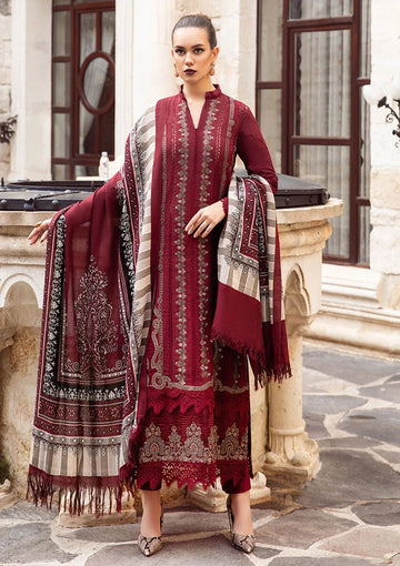 Sobia Nazir Unstitched Fully loaded Embroidered shirt with printed whool shawl