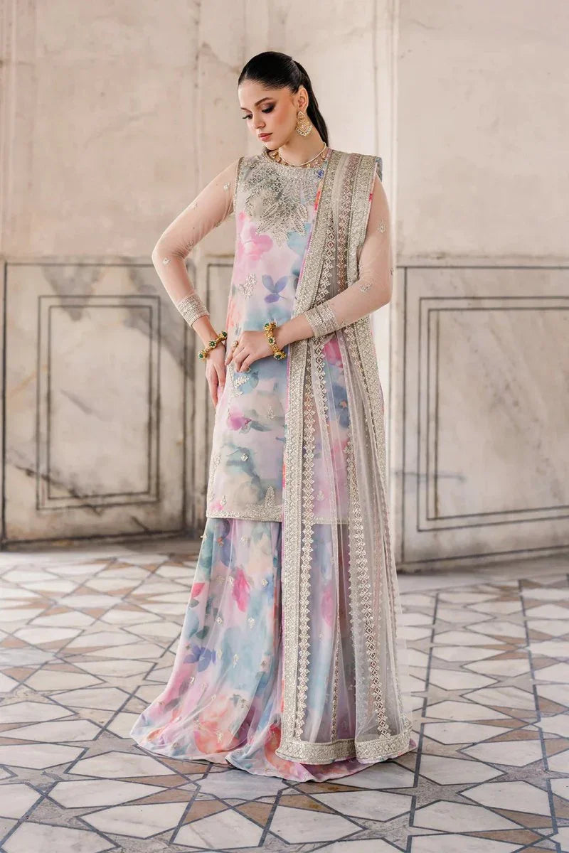 Iznik _ multi colour silk Unstitched 3pc suit