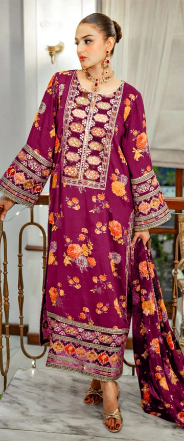 Sale live Aneela Luxury Silk Dress   3pec Unstiched