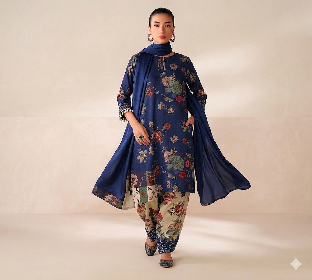 Barooque|Lawn Printed 3piece Suit
