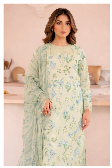 BAROQUE lawn luxury Embroidery 3piece Artical D 50